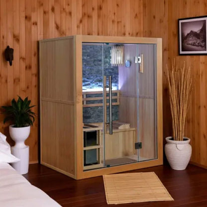 Sunray Rockledge 2-Person Indoor Traditional Sauna with 4.5kW Harvia Heater