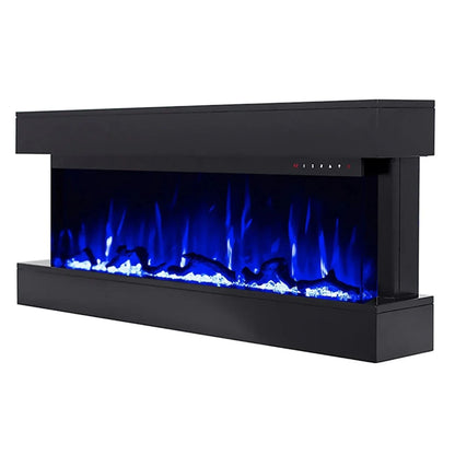 Chesmont Black 50" Wall Mount 3-Sided Smart Electric Fireplace (Alexa/Google Compatible)