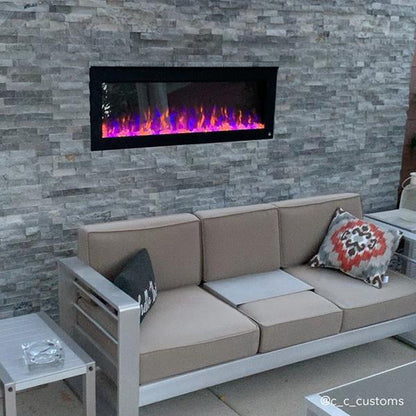 The Sideline Outdoor/Indoor 50" Recessed/Wall Mounted Electric Fireplace (No Heat)