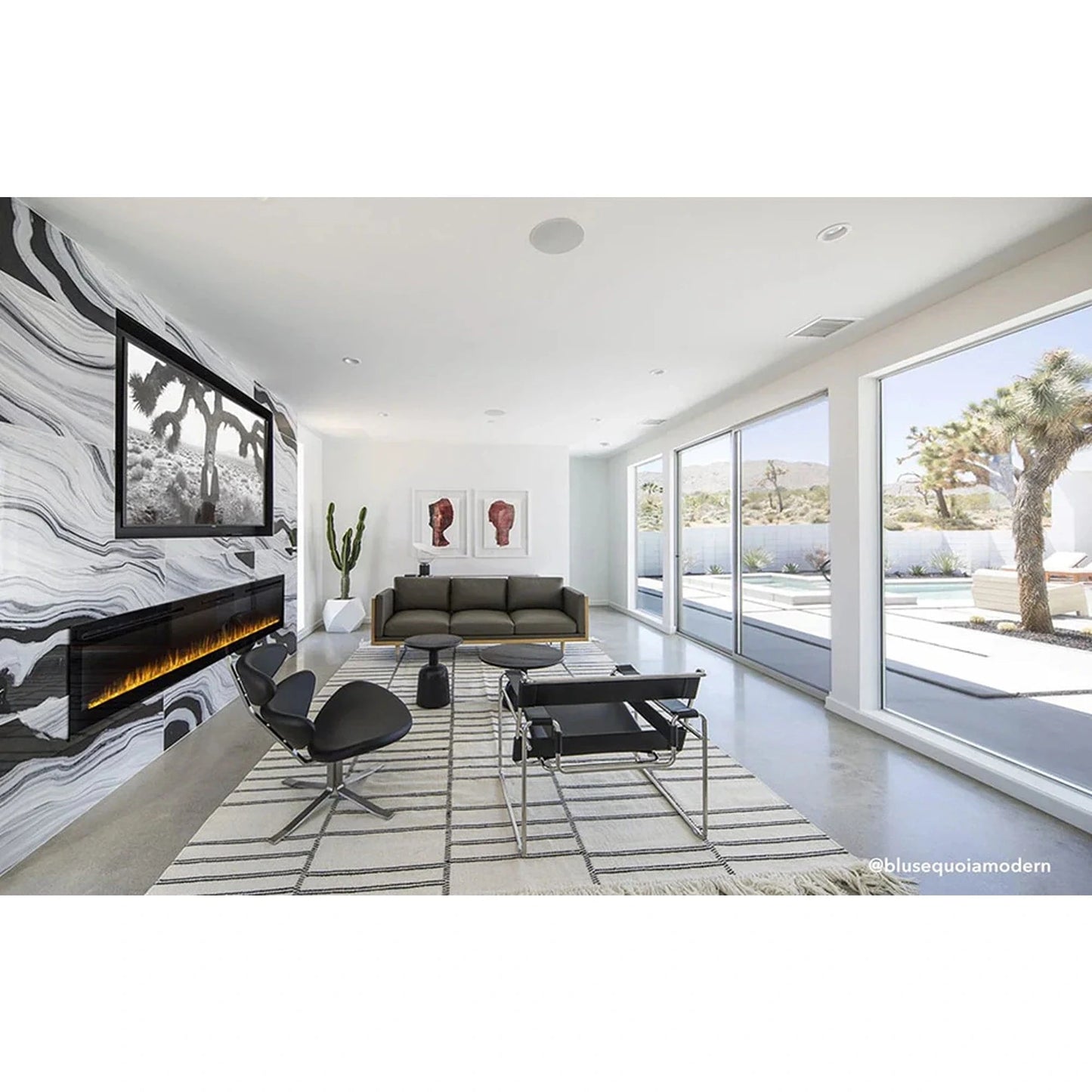 The Sideline 100" Recessed Smart Electric Fireplace