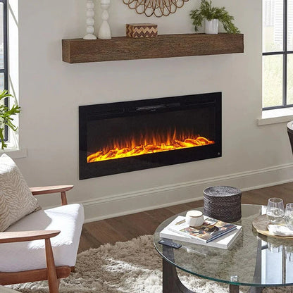 The Sideline 50" Recessed Black Electric Fireplace