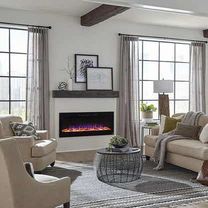 The Sideline 50" Recessed Black Electric Fireplace