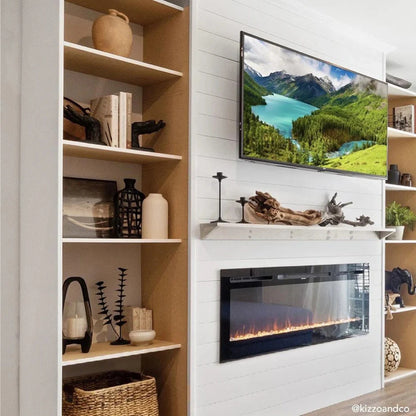 The Sideline 50" Recessed Black Electric Fireplace