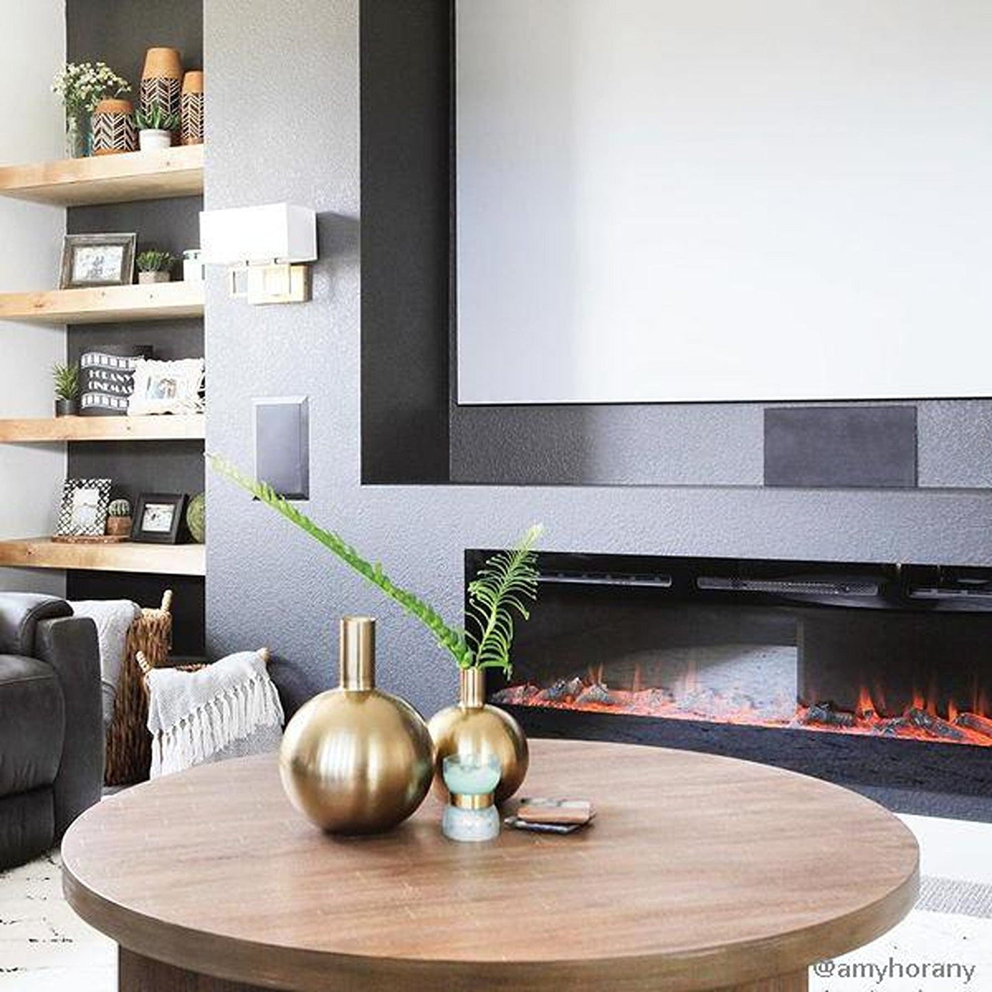 The Sideline 72" Recessed Smart Electric Fireplace