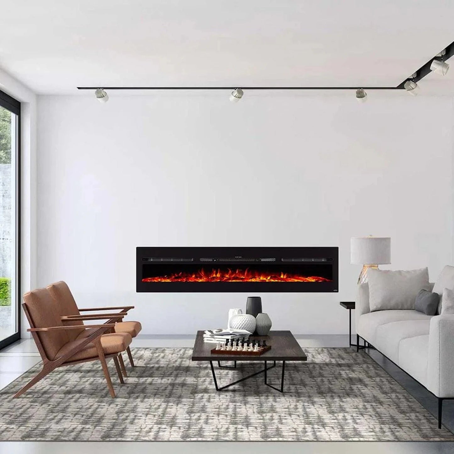 The Sideline 84" Recessed Smart Electric Fireplace