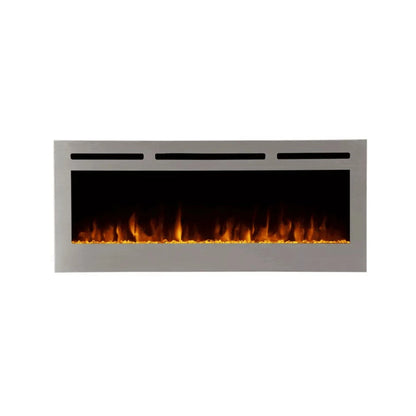 The Sideline Deluxe 50" Stainless Steel Recessed Electric Fireplace