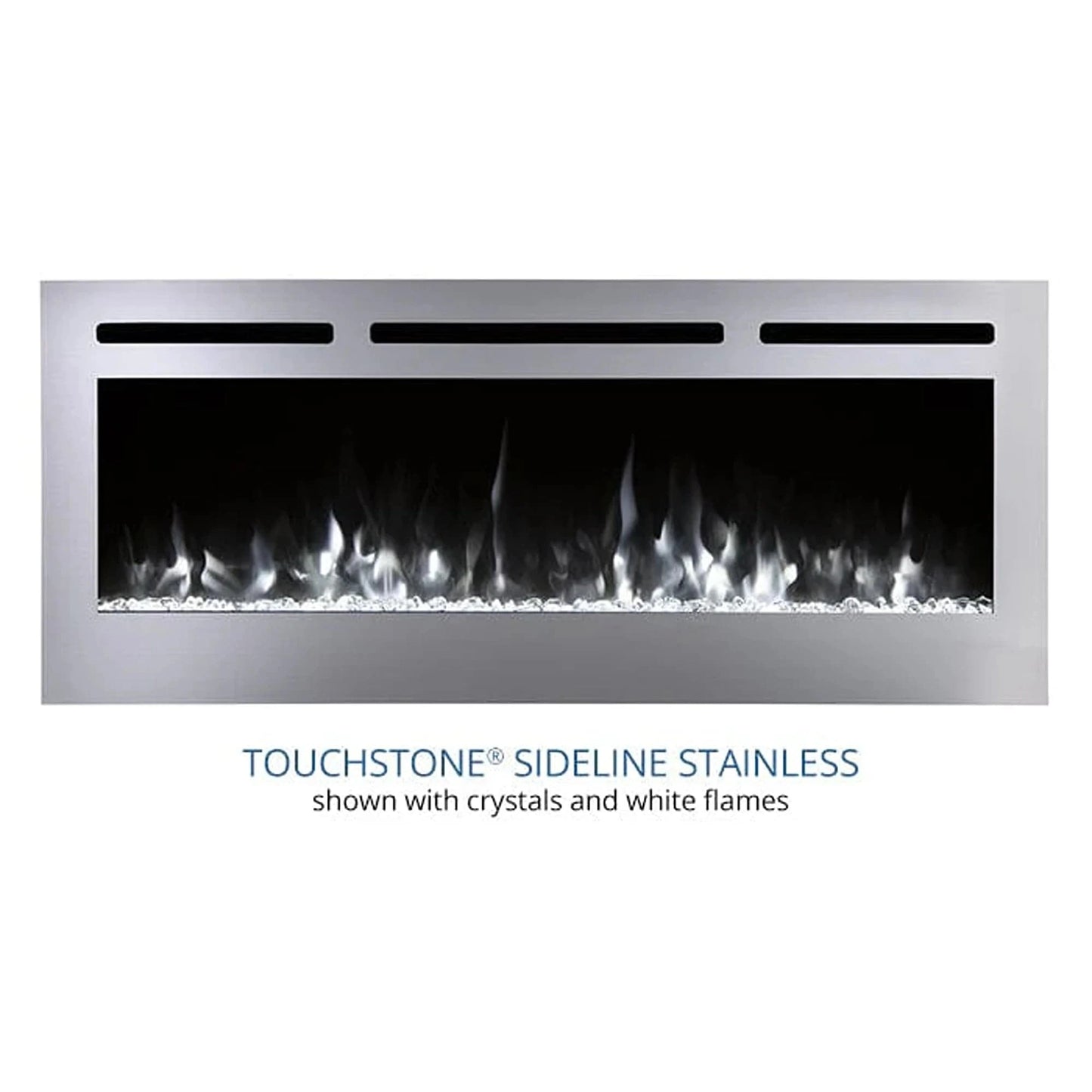 The Sideline Deluxe 50" Stainless Steel Recessed Electric Fireplace