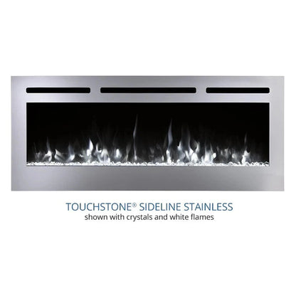 The Sideline Deluxe 50" Stainless Steel Recessed Electric Fireplace