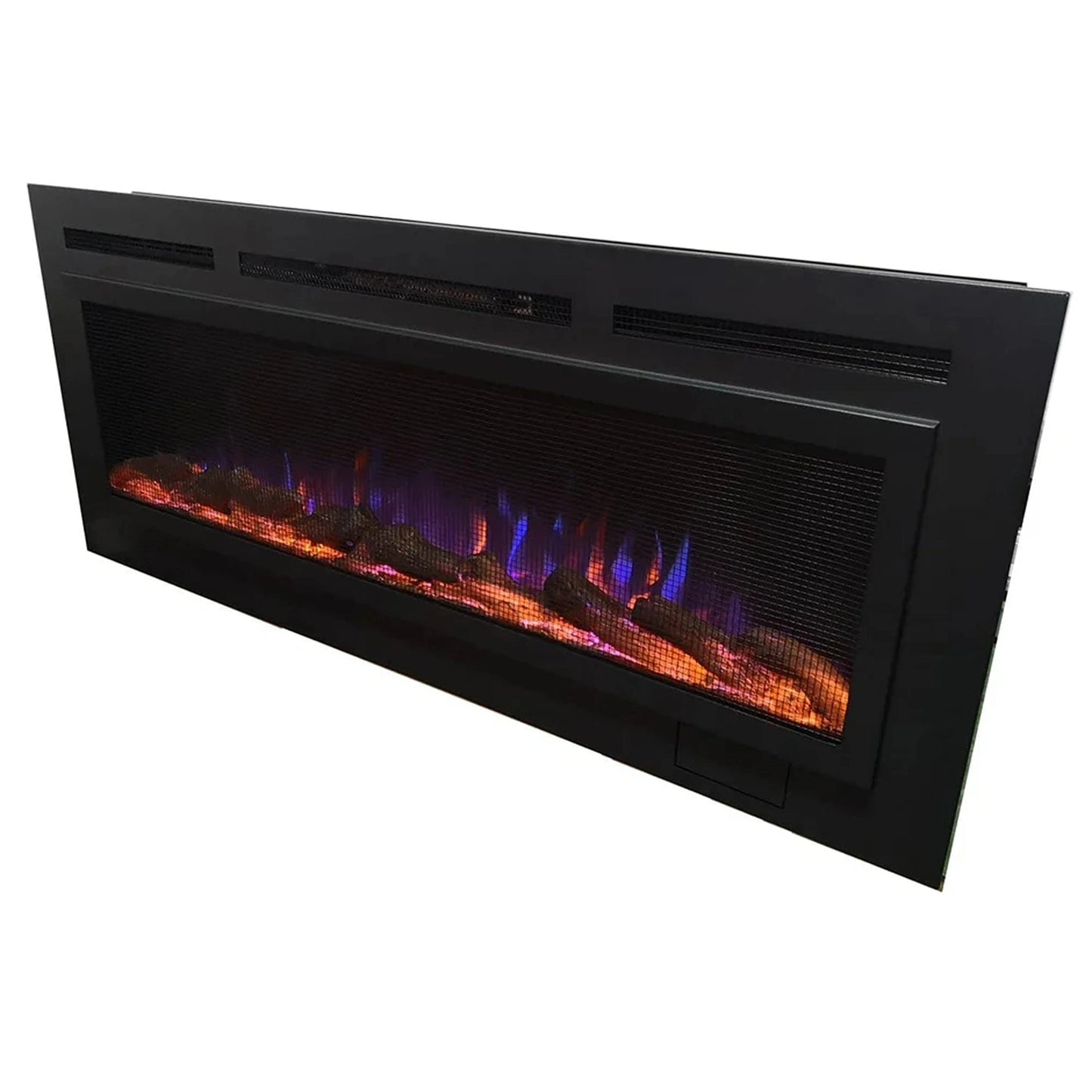 The Sideline Steel Mesh Screen Non Reflective 50" Recessed Electric Fireplace