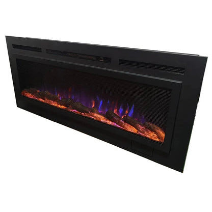 The Sideline Steel Mesh Screen Non Reflective 50" Recessed Electric Fireplace