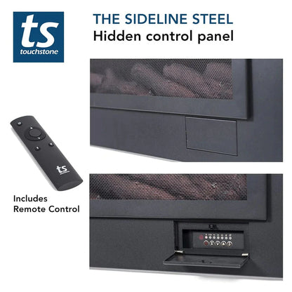 The Sideline Steel Mesh Screen Non Reflective 50" Recessed Electric Fireplace