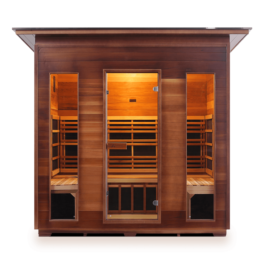 Enlighten Full Spectrum Infrared Sauna RUSTIC - 5 Slope -  5 Person Outdoor Sauna