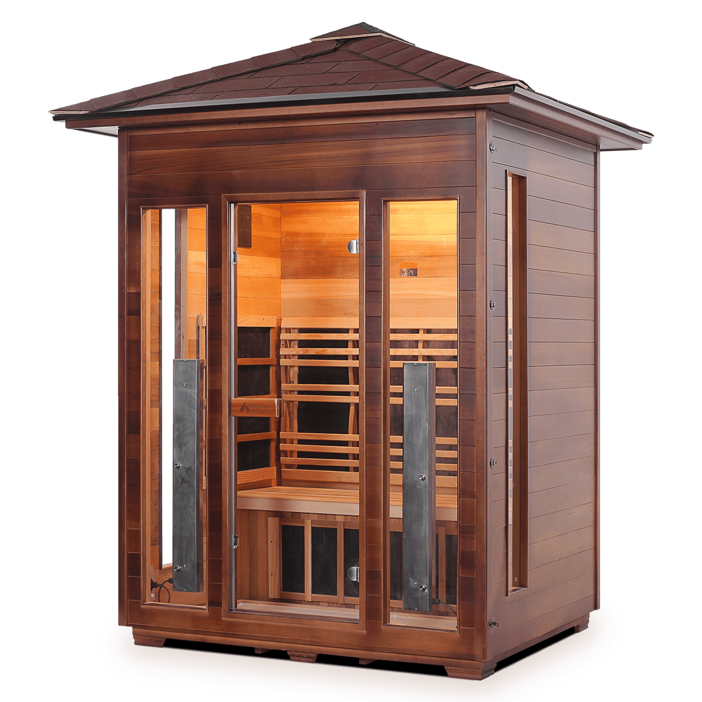 Enlighten Full Spectrum Infrared Sauna RUSTIC - 3 Peak - 3 Person Outdoor Sauna