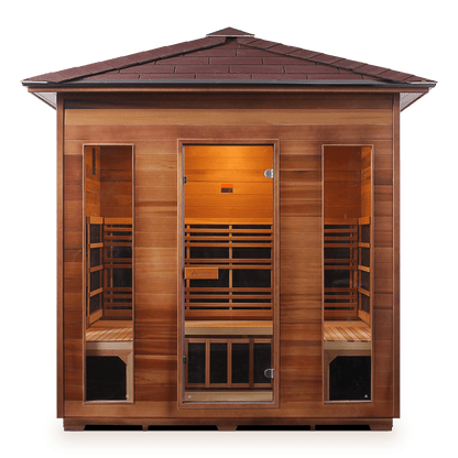 Enlighten Full Spectrum Infrared Sauna RUSTIC - 5 Peak -  5 Person Outdoor Sauna