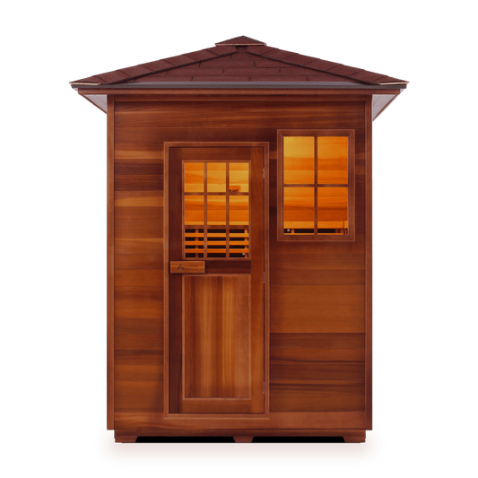 Enlighten Infrared/Traditional Sauna SAPPHIRE - 3 Peak - 3 Person Outdoor Sauna