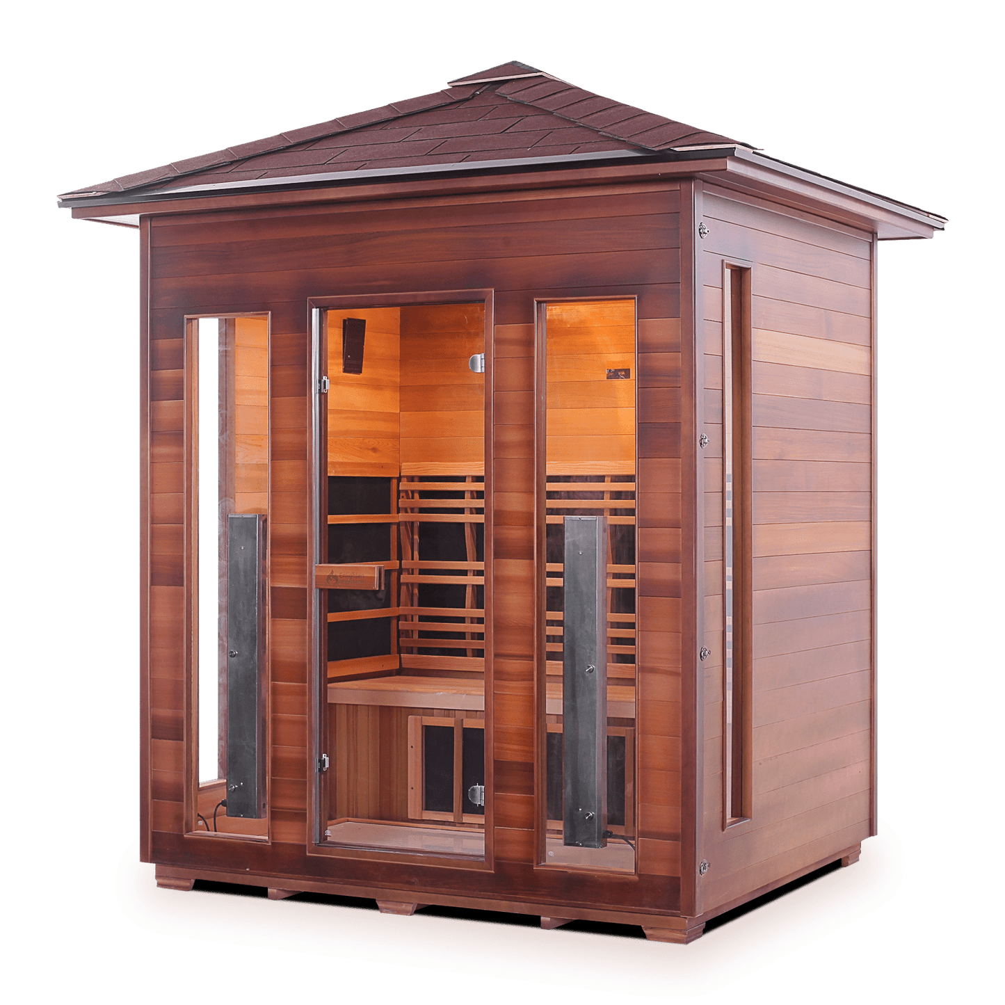 Enlighten Full Spectrum Infrared Sauna RUSTIC  - 4 Peak - 4 Person Outdoor Sauna