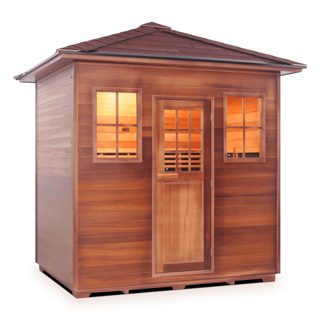 Enlighten Infrared/Traditional Sauna SAPPHIRE - 5 Peak - 5 Person Outdoor Sauna