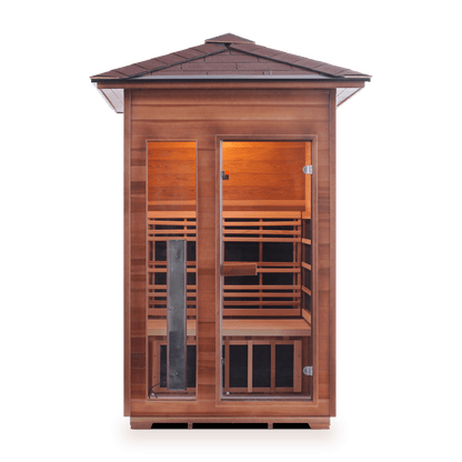 Enlighten Full Spectrum Infrared Sauna RUSTIC - 2 Peak - 2 Person Outdoor Sauna