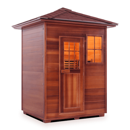 Enlighten Infrared/Traditional Sauna SAPPHIRE - 3 Peak - 3 Person Outdoor Sauna