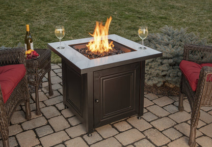 Fire Table Blue Rhino GAD15261SP Fire Pit LP Gas Table Black, Beige Mr. Bar-B-Q Products