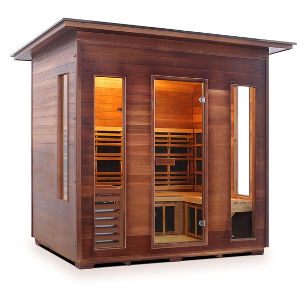 Enlighten Infrared/Traditional Sauna DIAMOND - 5 Slope - 5 Person Outdoor Sauna