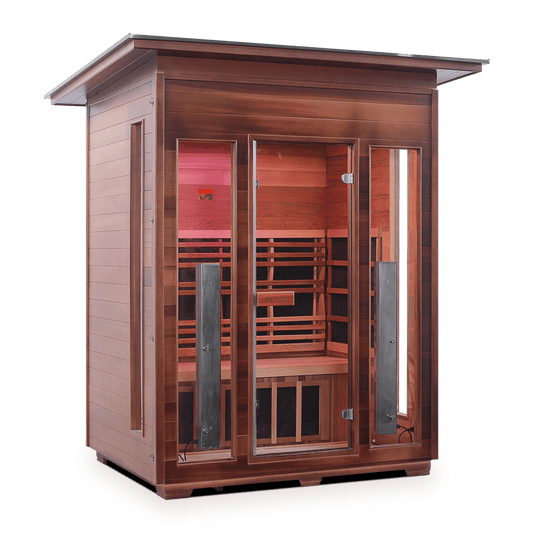 Enlighten Full Spectrum Infrared Sauna RUSTIC - 3 Slope - 3 Person Outdoor Sauna