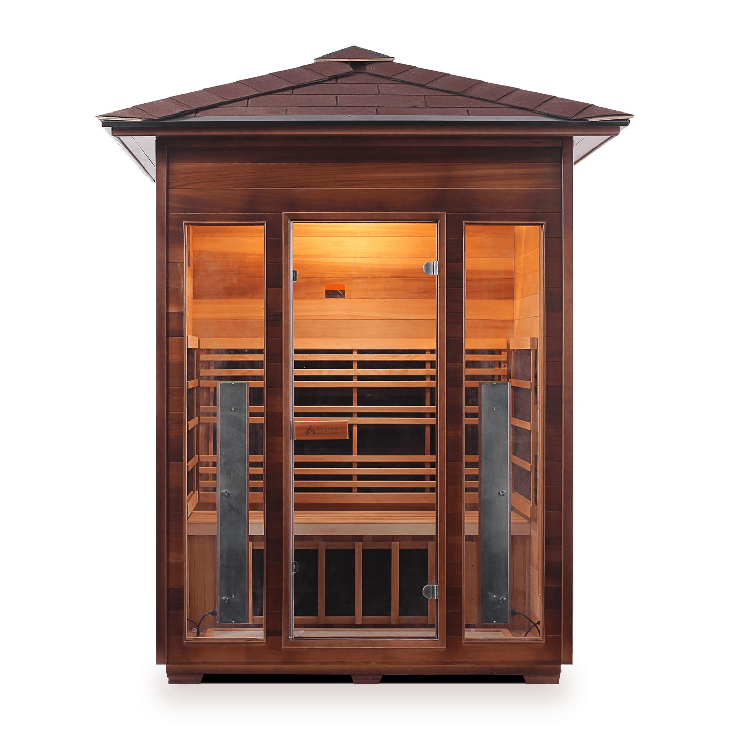 Enlighten Full Spectrum Infrared Sauna RUSTIC - 3 Peak - 3 Person Outdoor Sauna