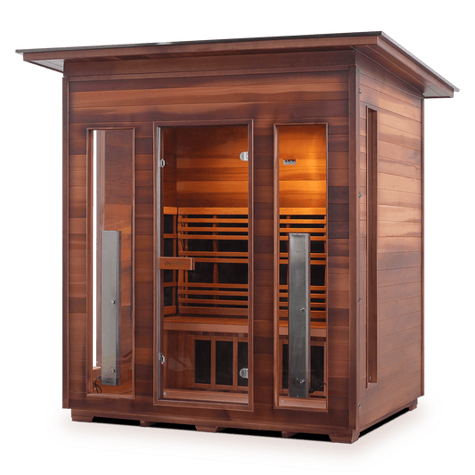 Enlighten Full Spectrum Infrared Sauna RUSTIC  - 4 Slope - 4 Person Outdoor Sauna