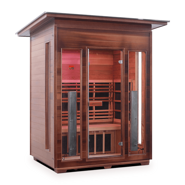 Enlighten Infrared/Traditional Sauna DIAMOND - 3 Slope - 3 Person Outdoor Sauna