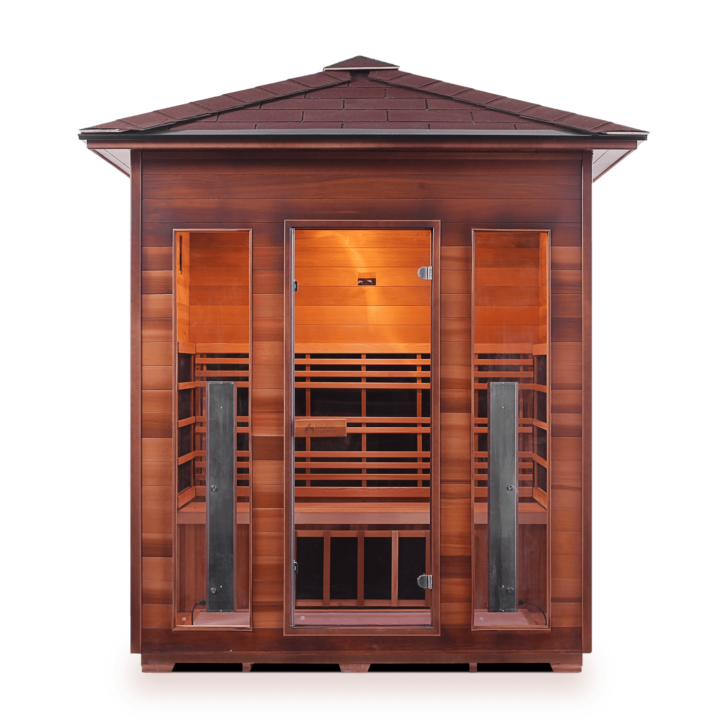 Enlighten Full Spectrum Infrared Sauna RUSTIC  - 4 Peak - 4 Person Outdoor Sauna