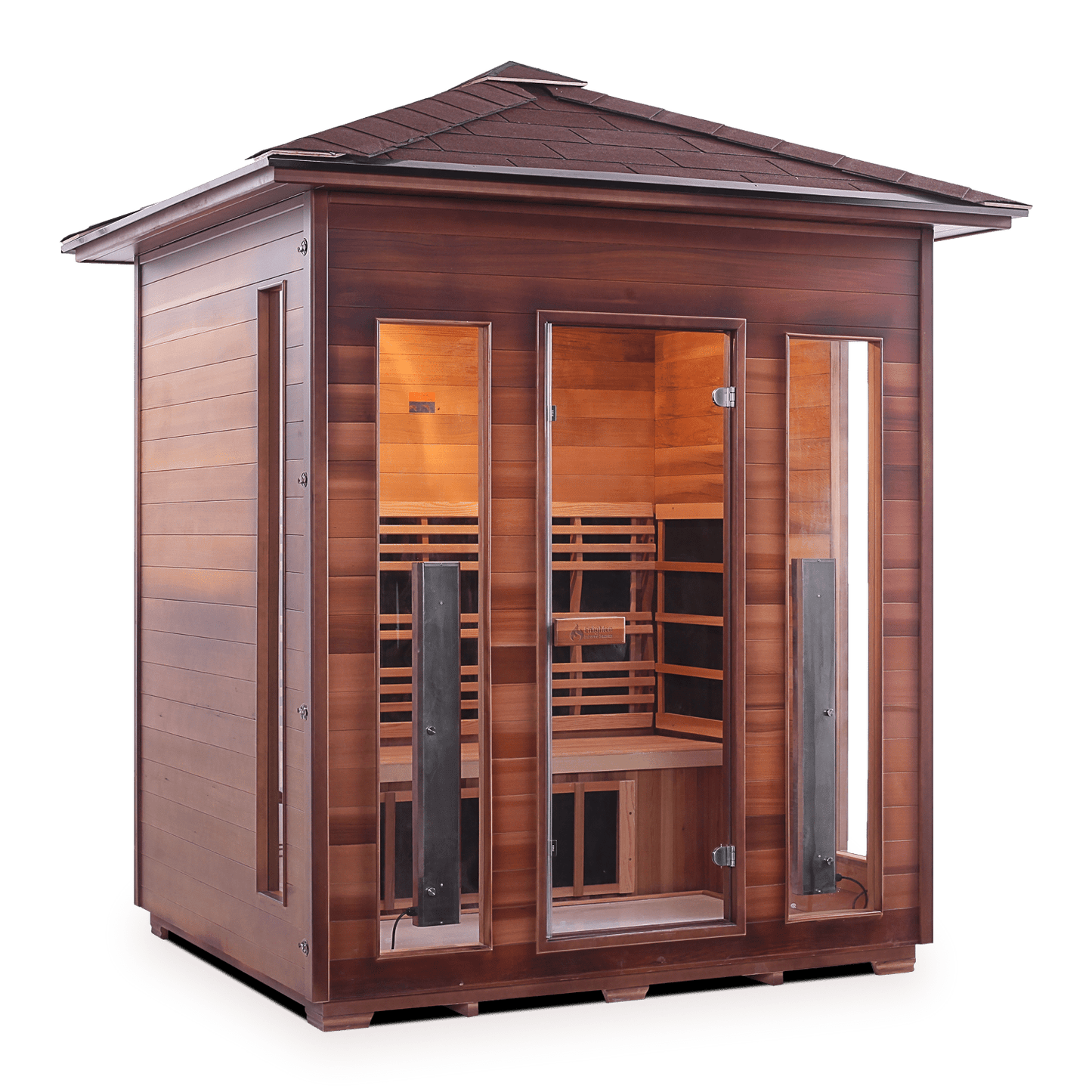 Enlighten Full Spectrum Infrared Sauna RUSTIC  - 4 Peak - 4 Person Outdoor Sauna