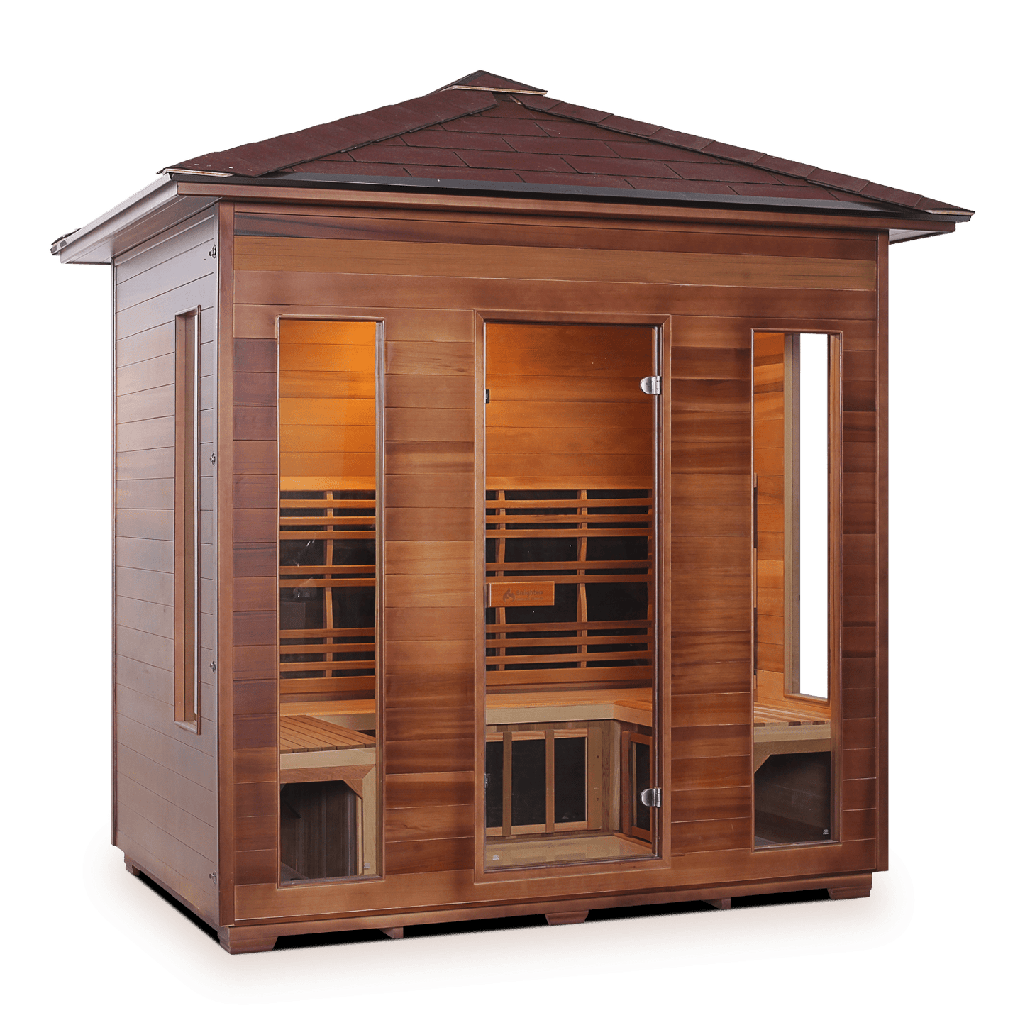 Enlighten Full Spectrum Infrared Sauna RUSTIC - 5 Peak -  5 Person Outdoor Sauna