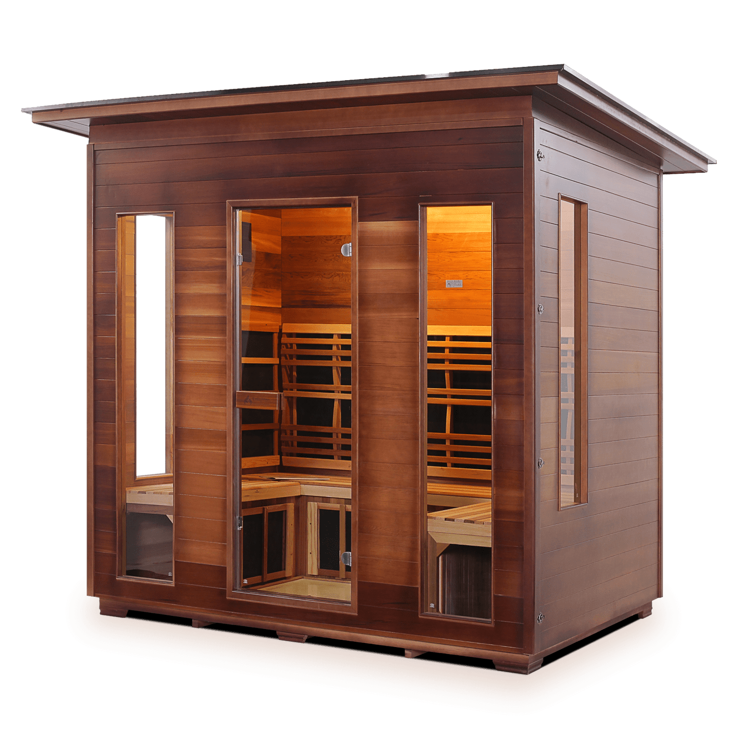 Enlighten Full Spectrum Infrared Sauna RUSTIC - 5 Slope -  5 Person Outdoor Sauna