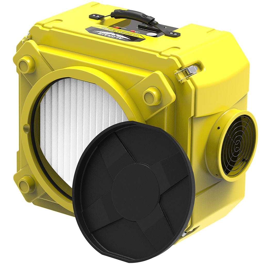 Air Scrubber Alorair® Cleanshield Hepa 550 Air Scrubber With Filter Change Light And Variable Speed Yellow Alorair