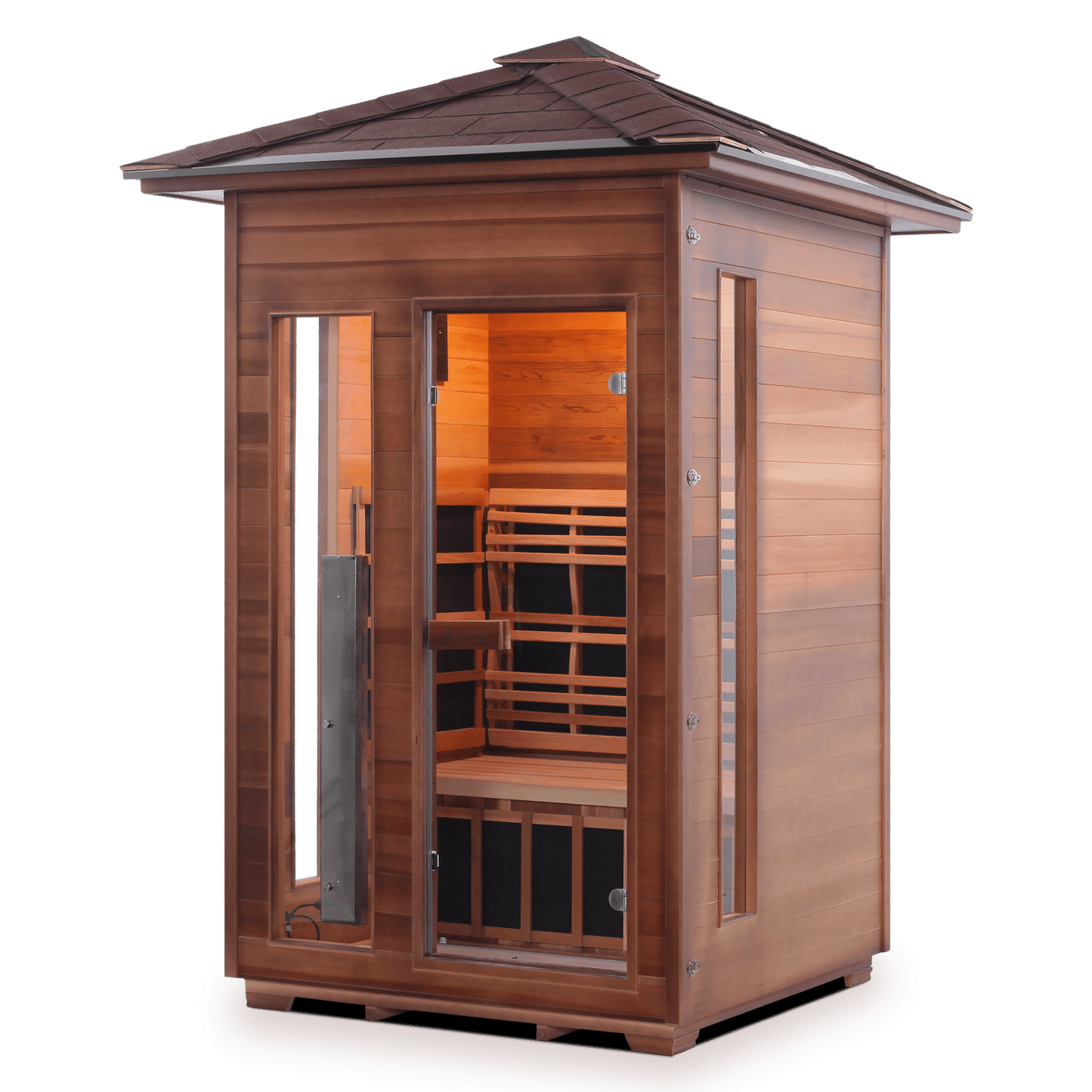 Enlighten Full Spectrum Infrared Sauna RUSTIC - 2 Peak - 2 Person Outdoor Sauna