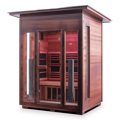 Enlighten Infrared/Traditional Sauna DIAMOND - 3 Slope - 3 Person Outdoor Sauna