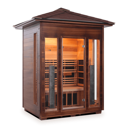 Enlighten Infrared/Traditional Sauna DIAMOND - 3 Peak - 3 Person Outdoor Sauna