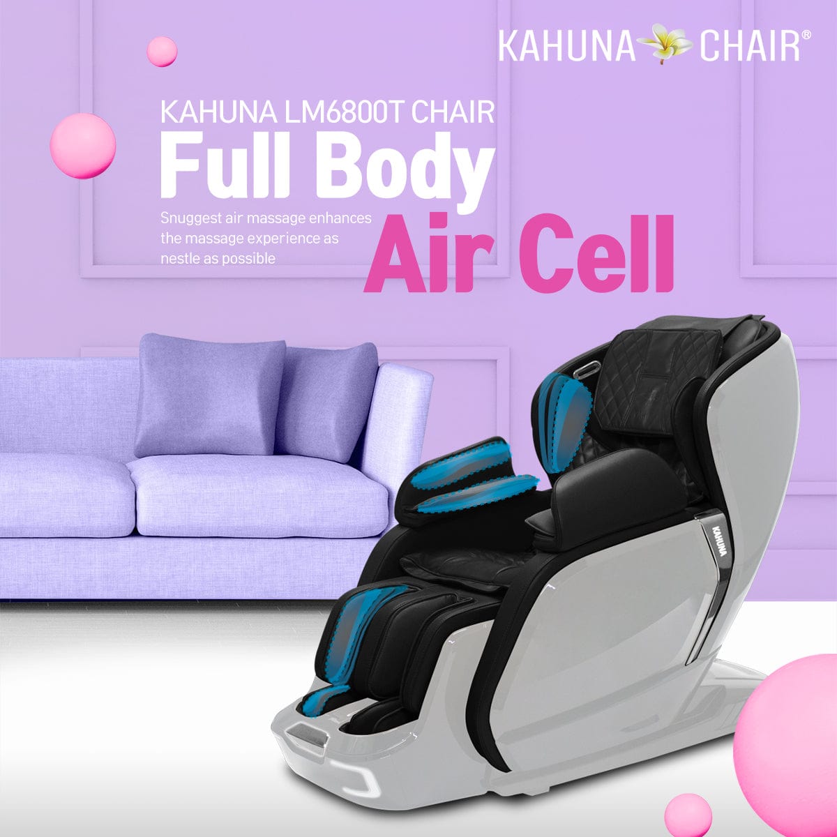 Kahuna Chair – LM-6800T White/Black - Massage Chair