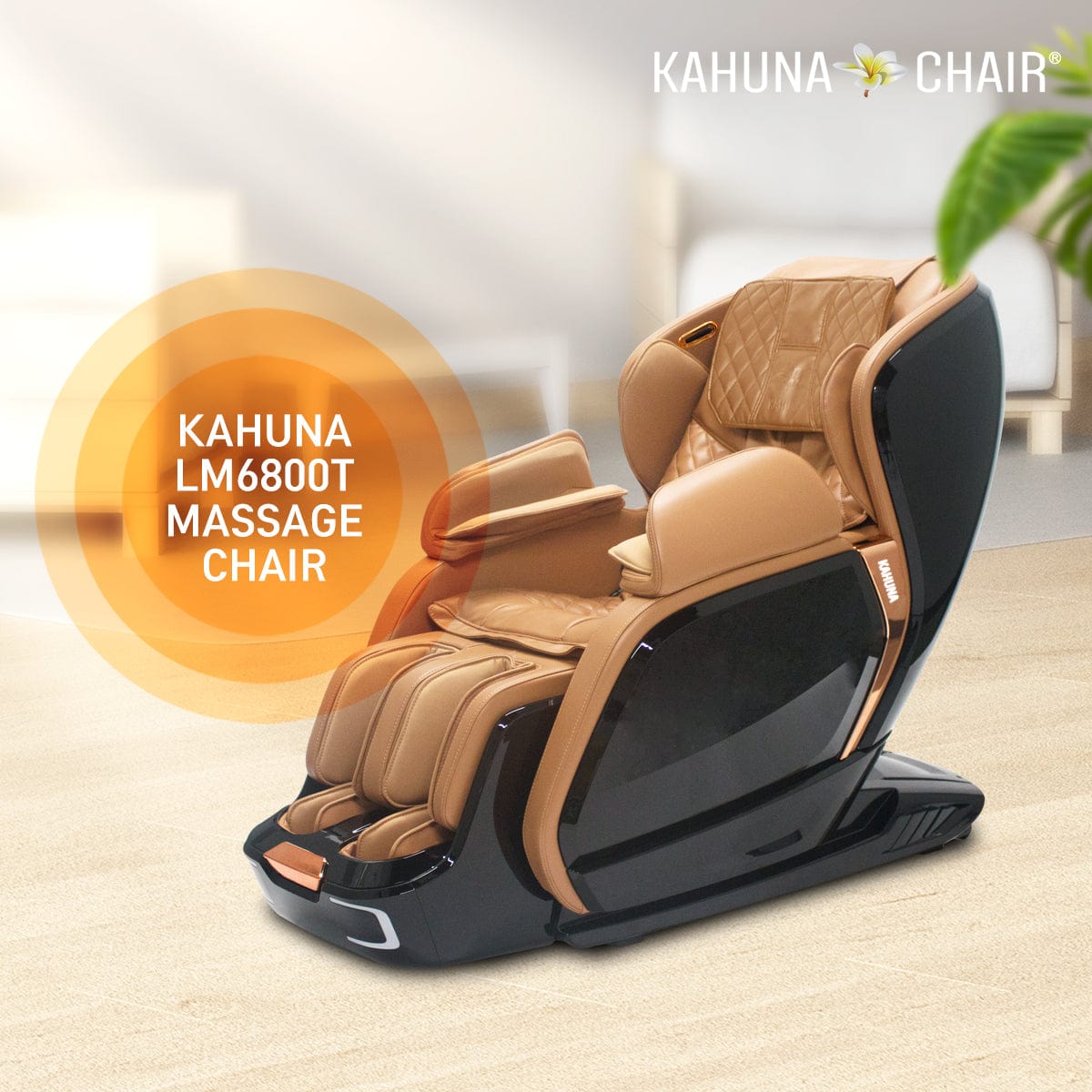 Kahuna Chair – LM-6800T Black/Camel - Massage Chair