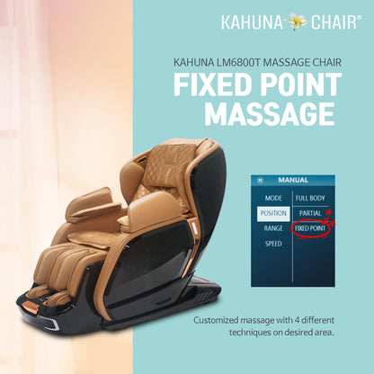 Kahuna Chair – LM-6800T Black/Camel - Massage Chair