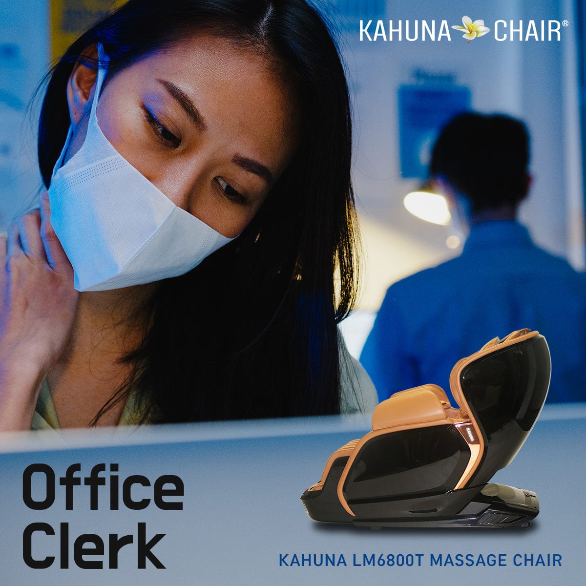 Kahuna Chair – LM-6800T Black/Camel - Massage Chair