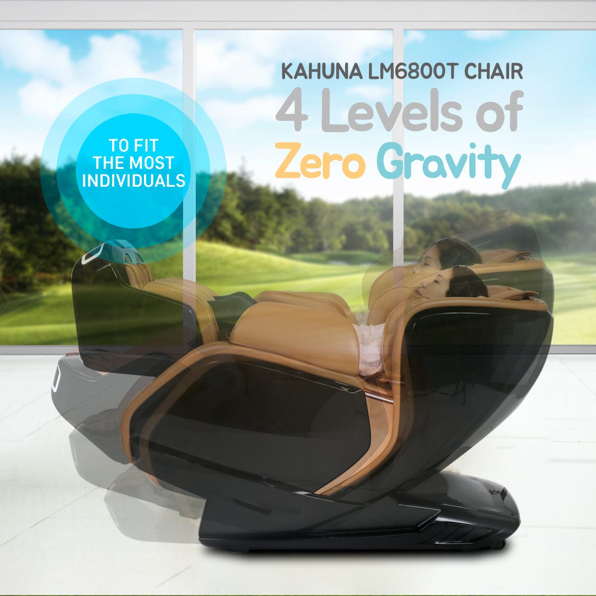 Kahuna Chair – LM-6800T Black/Camel - Massage Chair