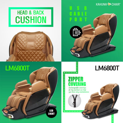 Kahuna Chair – LM-6800T Black/Camel - Massage Chair