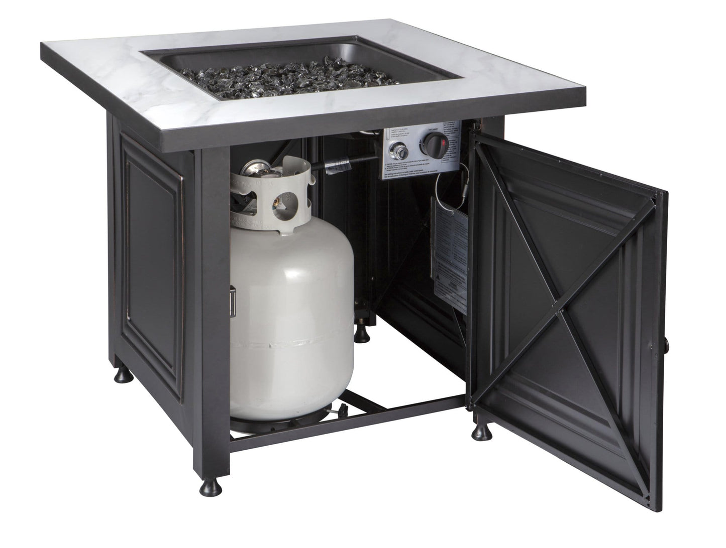 Fire Table Blue Rhino GAD15261SP Fire Pit LP Gas Table Black, Beige Mr. Bar-B-Q Products