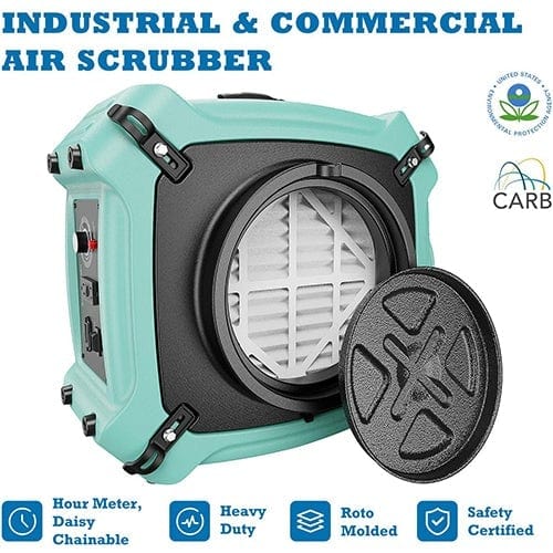 Air Scrubber Alorair Pureairo Hepa Max 770 Green Industrial Air Scrubber Alorair