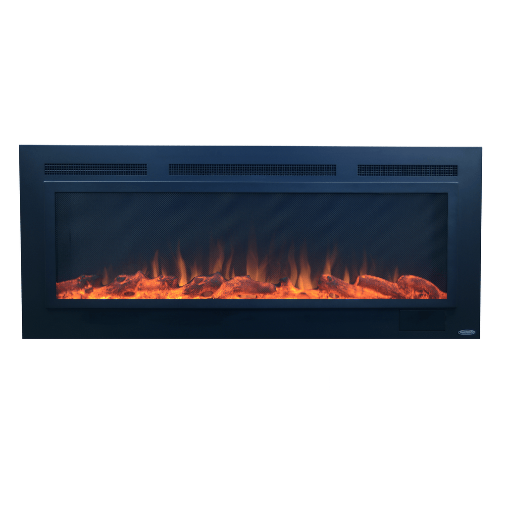 The Sideline Steel Mesh Screen Non Reflective 50" Recessed Electric Fireplace Touchstone