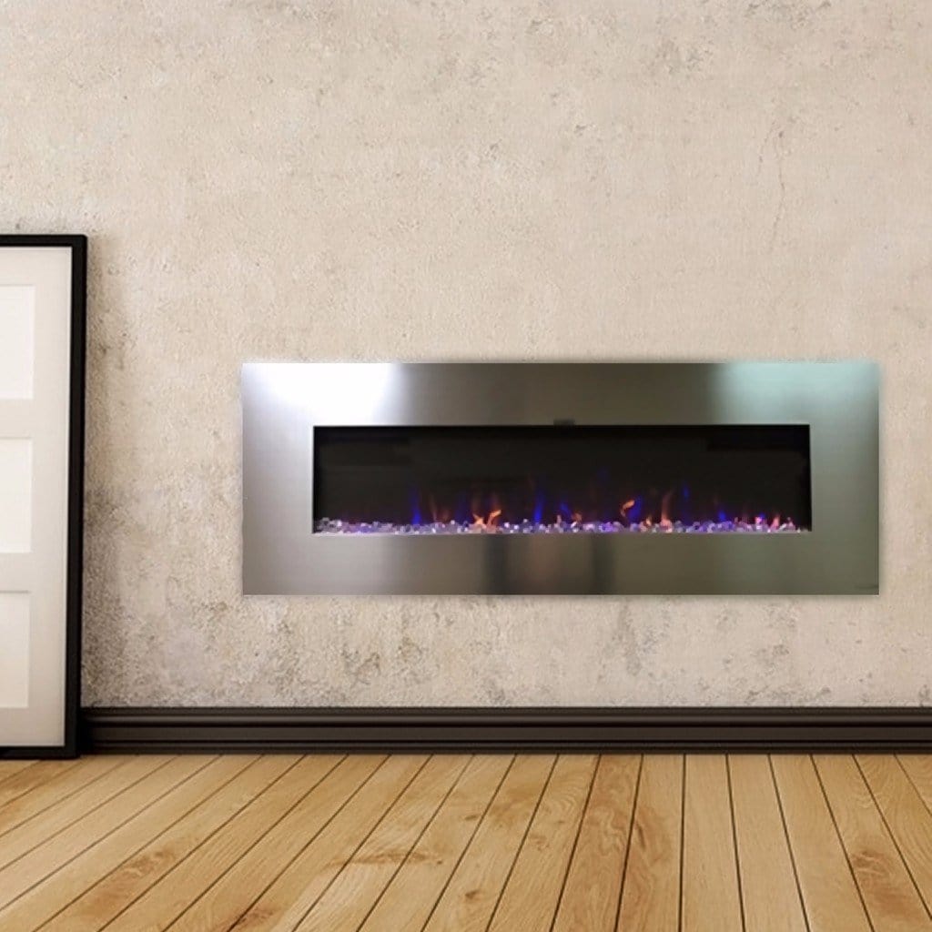 AudioFlare Stainless 50" Recessed Electric Fireplace Touchstone