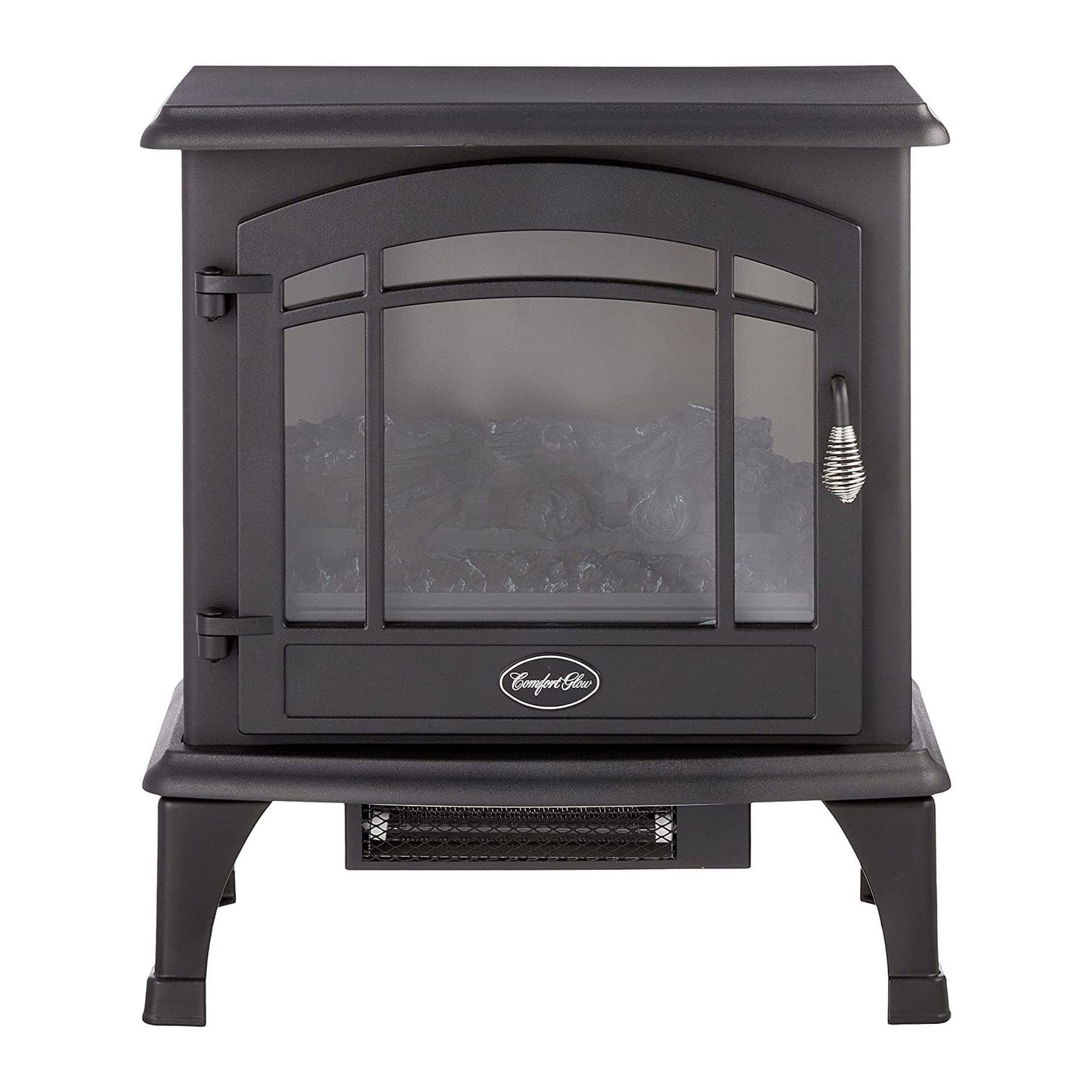 Electric Fireplaces Comfort Glow EQS5140 Sanibel 3-Sided Infrared Quartz Electric Stove Black Finish Comfort Glow