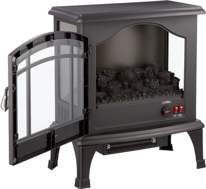 Electric Fireplaces Comfort Glow EQS5140 Sanibel 3-Sided Infrared Quartz Electric Stove Black Finish Comfort Glow