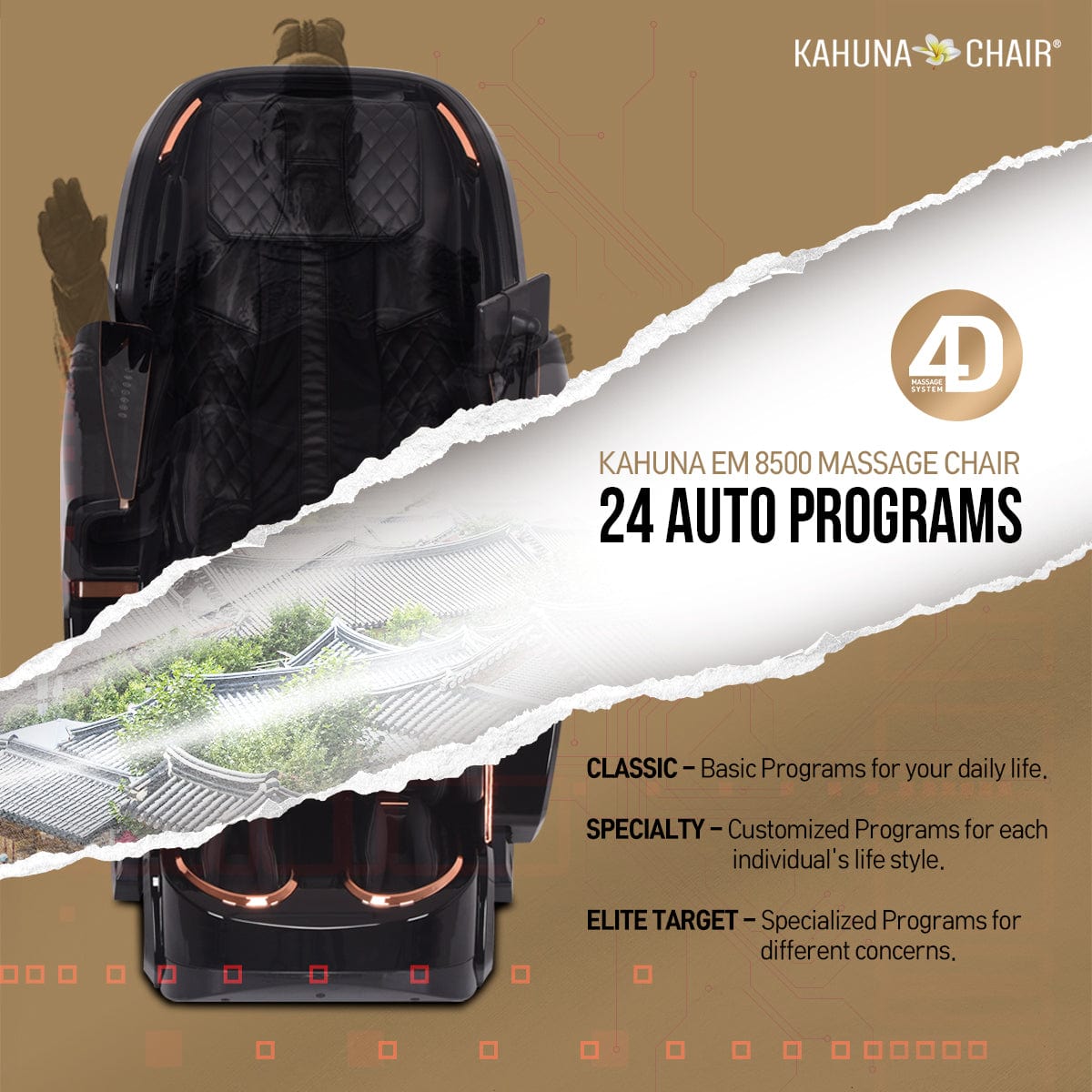Kahuna Chair – EM 8500 [Brown] - Massage Chair